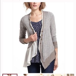 Anthropologie Meadow Rue Askew ruffle cardigan